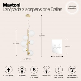 Подвесной светильник Maytoni Dallas MOD545PL-06BS