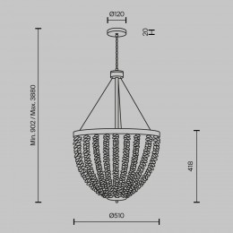 Подвесной светильник Maytoni Intrigue MOD440PL-06BS