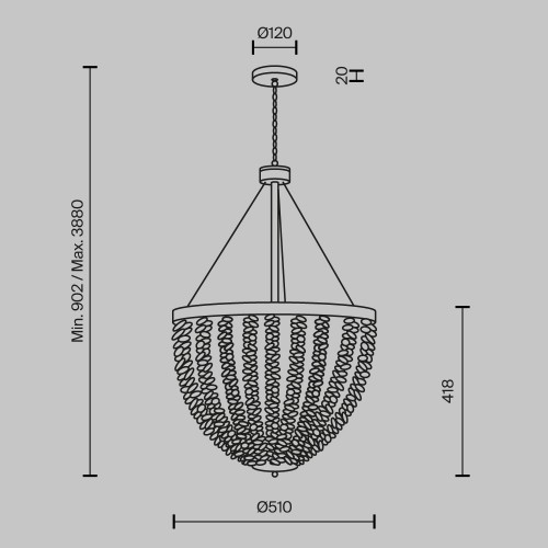Подвесной светильник Maytoni Intrigue MOD440PL-06BS