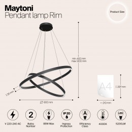 Подвесной светильник Maytoni Rim MOD058PL-L74B4K