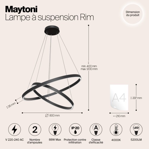 Подвесной светильник Maytoni Rim MOD058PL-L74B4K