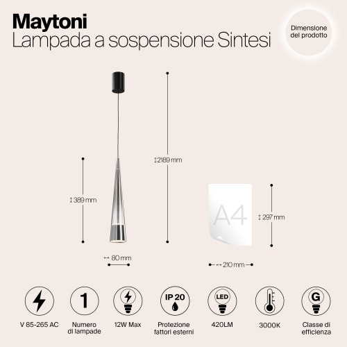 Подвесной светильник Maytoni Sintesi P090PL-L12CH3K