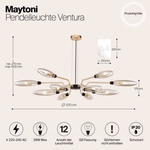 Подвесной светильник Maytoni Ventura MOD012CL-12G