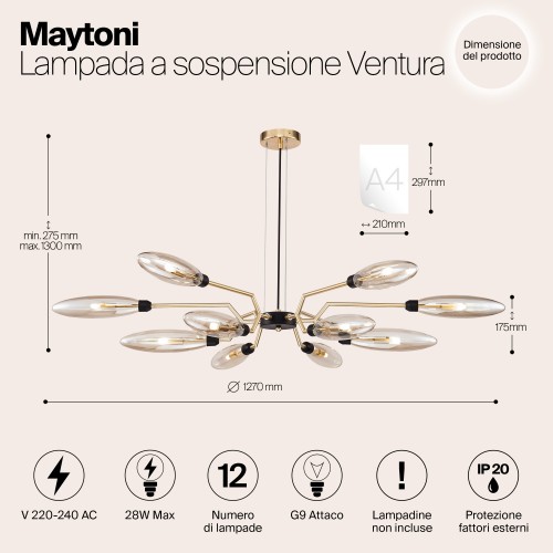 Подвесной светильник Maytoni Ventura MOD012CL-12G