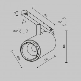 Трековый светильник Technical TR244-4-12WTW-DSZ-B