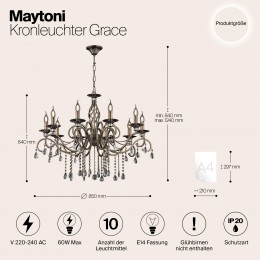 Люстра Maytoni Grace RC247-PL-10-R