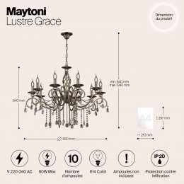 Люстра Maytoni Grace RC247-PL-10-R