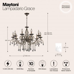 Люстра Maytoni Grace RC247-PL-10-R