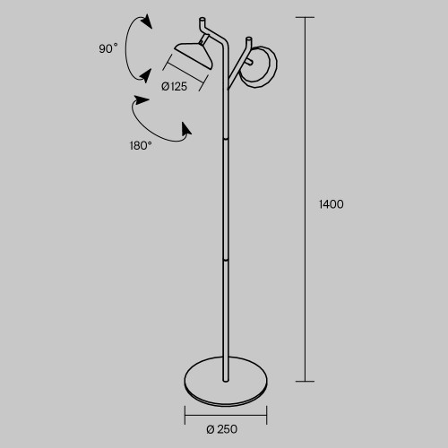 Напольный светильник (торшер) Maytoni Vita MOD451FL-L16B3K