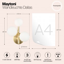 Настенный светильник (бра) Maytoni Dallas MOD545WL-03BS