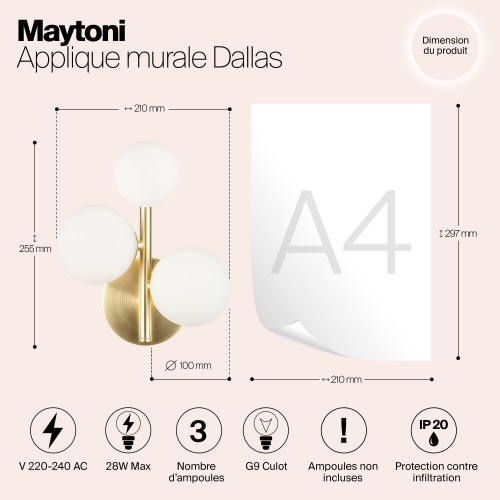 Настенный светильник (бра) Maytoni Dallas MOD545WL-03BS