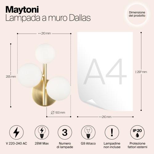 Настенный светильник (бра) Maytoni Dallas MOD545WL-03BS