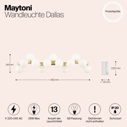 Настенный светильник (бра) Maytoni Dallas MOD547WL-13BS