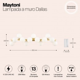 Настенный светильник (бра) Maytoni Dallas MOD547WL-13BS