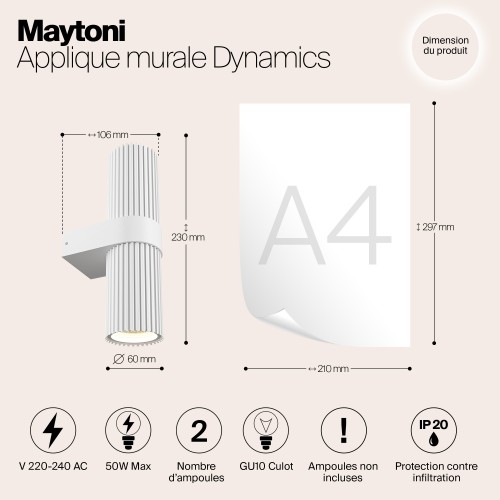 Настенный светильник (бра) Maytoni Dynamics MOD326WL-02W