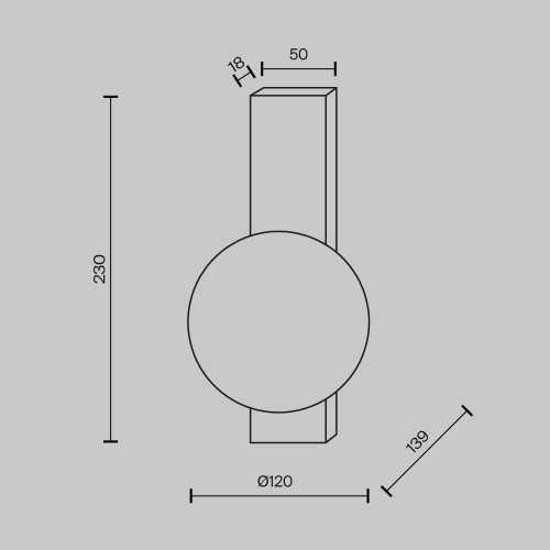 Настенный светильник (бра) Maytoni Lunella MOD470WL-01BS