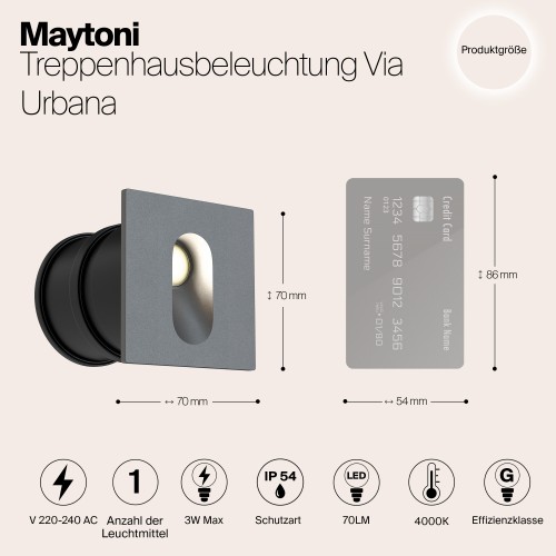 Подсветка для лестниц  Maytoni Outdoor Via Urbana O022-L3GR