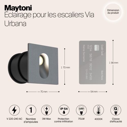 Подсветка для лестниц  Maytoni Outdoor Via Urbana O022-L3GR