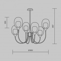 Подвесной светильник Maytoni Aura MOD016PL-06BS