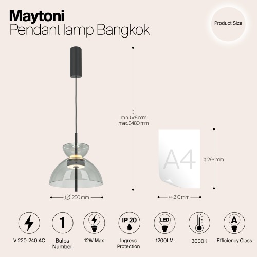 Подвесной светильник Maytoni Bangkok MOD185PL-L11B3K2