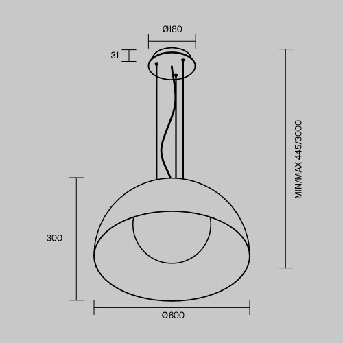Подвесной светильник Maytoni Batten MOD472PL-L33B3K