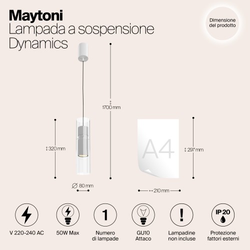 Подвесной светильник Maytoni Dynamics MOD326PL-01W