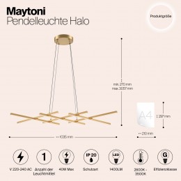 Подвесной светильник Maytoni Halo MOD244PL-L50BSK