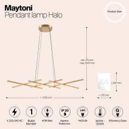 Подвесной светильник Maytoni Halo MOD244PL-L50BSK