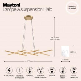 Подвесной светильник Maytoni Halo MOD244PL-L50BSK