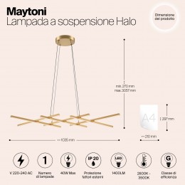 Подвесной светильник Maytoni Halo MOD244PL-L50BSK