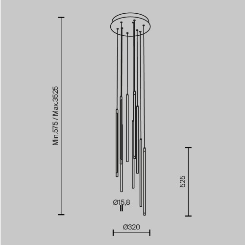 Подвесной светильник Maytoni Light stick MOD236PL-L54BS3K