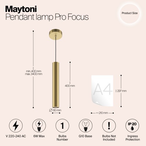 Подвесной светильник Maytoni Pro Focus MOD161PL-01G1