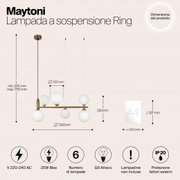 Подвесной светильник Maytoni Ring MOD013PL-06BS1
