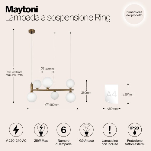 Подвесной светильник Maytoni Ring MOD013PL-06BS1