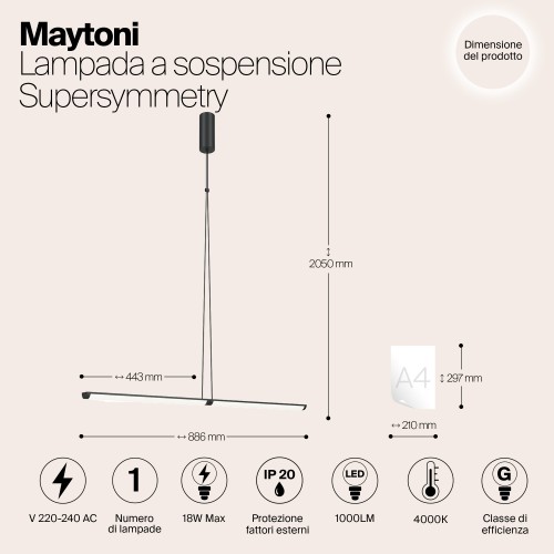Подвесной светильник Maytoni Supersymmetry P096PL-L11BK1
