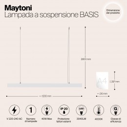 Подвесной светильник Technical P051PL-L40W4K
