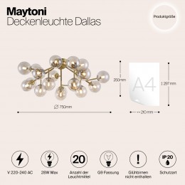 Потолочный светильник Maytoni Dallas MOD545PL-20G