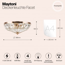 Потолочный светильник Maytoni Facet MOD094CL-04G