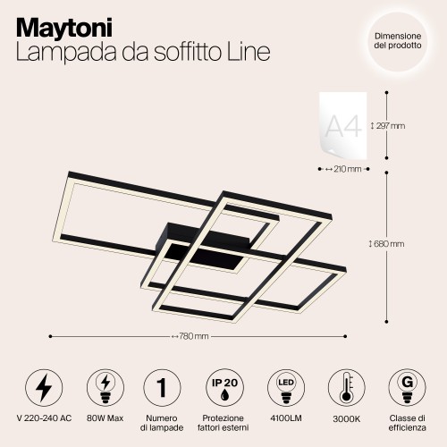 Потолочный светильник Maytoni Line MOD015CL-L80B