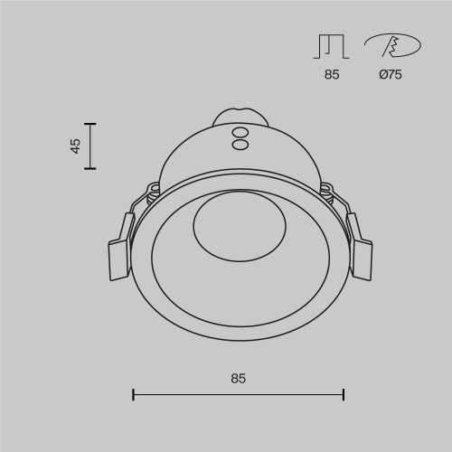 Встраиваемый светильник Technical DL032-2-01B-1(N)