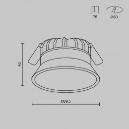 Встраиваемый светильник Technical DL055-8W3-4-6K-W