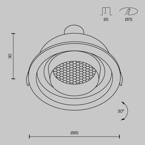 Встраиваемый светильник Technical DL113-GU10-01-RD-B