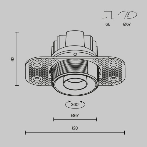 Встраиваемый светильник Technical DL128-10W3K-TRS-B