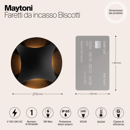 Встраиваемый светильник  Maytoni Outdoor Biscotti O036-L3B3K