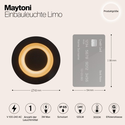 Встраиваемый светильник  Maytoni Outdoor Limo O037-L3B3K