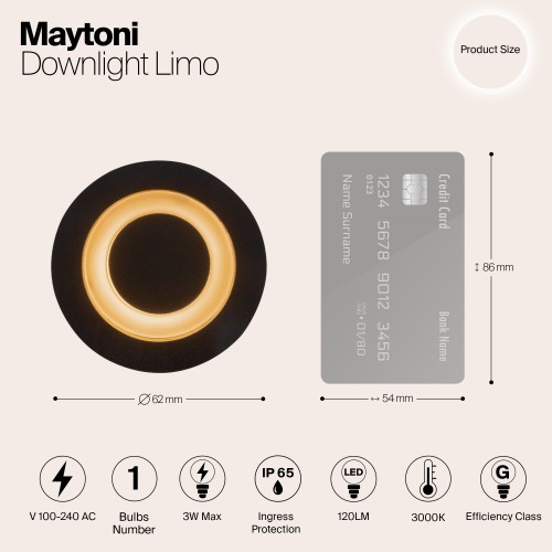 Встраиваемый светильник  Maytoni Outdoor Limo O037-L3B3K