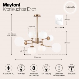 Люстра Maytoni Erich MOD221-PL-08-G