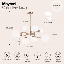 Люстра Maytoni Erich MOD221-PL-08-G