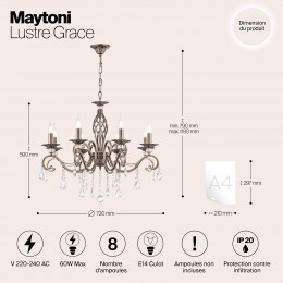 Люстра Maytoni Grace RC247-PL-08-R