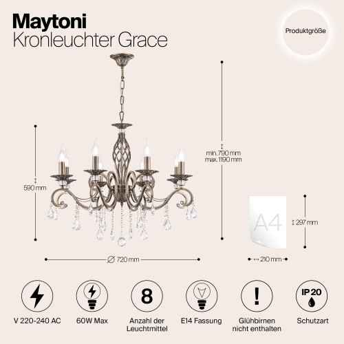 Люстра Maytoni Grace RC247-PL-08-R